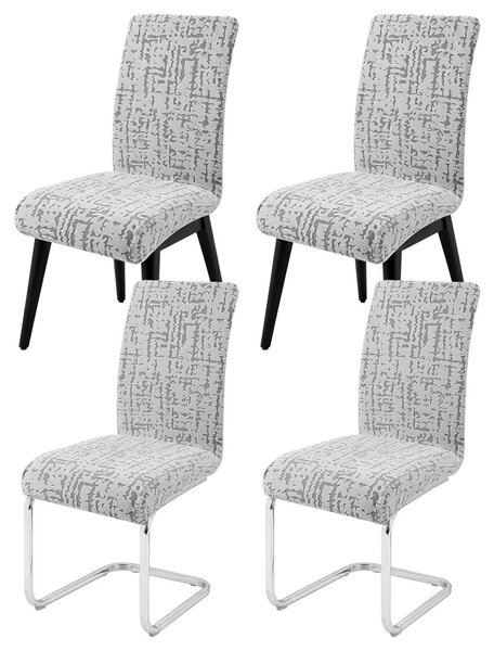 Solidchoice - Set universale per coperture di sedie - Elasticizzato, rimovibile e lavabile - Grigio chiaro