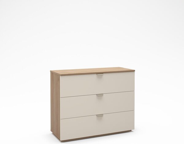 Cassettiera effetto rovere in colore crema-naturale 100x80x40 cm Dennis - Marckeric
