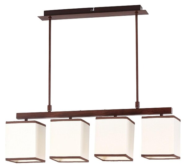 Lampada a sospensione Bauhaus "Kubu" marrone beige metallo plastica 4 luci sospensione soggiorno tavolo da pranzo
