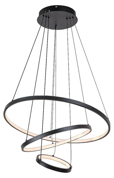 Rabalux Lampada a sospensione LED nera Beliza 600 mm 90 W CCT con telecomando 72346