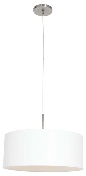 Lampada a sospensione, corda bianca, colore acciaio, D 50 cm