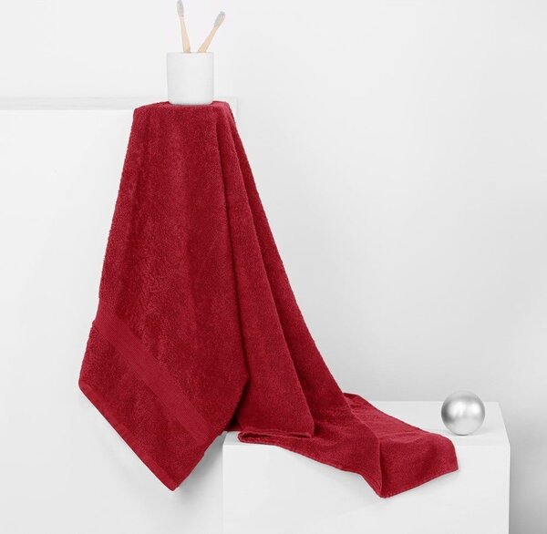 Asciugamani e teli da bagno in spugna di cotone rosso in un set di 4 pezzi Marina - DecoKing