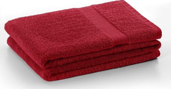 Asciugamani e teli da bagno in spugna di cotone rosso in un set di 4 pezzi Marina - DecoKing