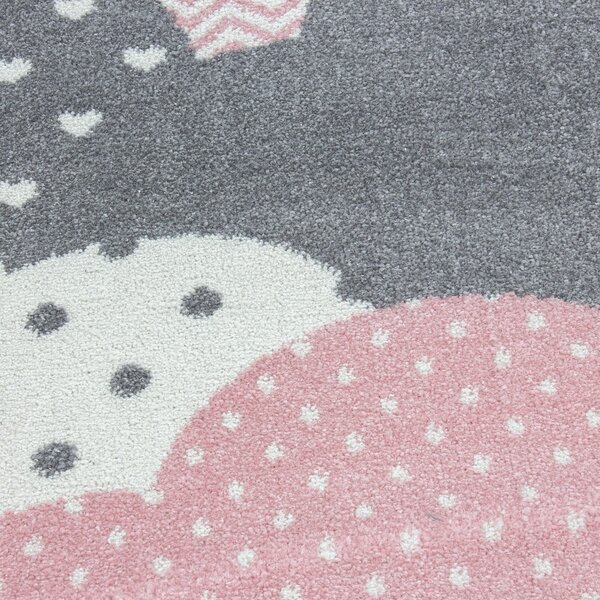 Tappeto per bambini rosa-grigio 80x150 cm Bambi - Ayyildiz Carpets