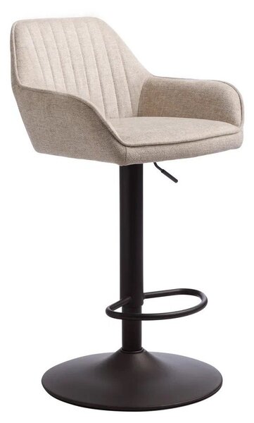 Sgabello da bar beige imbottito con altezza regolabile/con braccioli (altezza della seduta 65 cm) Nolan – Unique Furniture