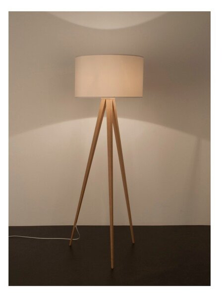 Lampada da terra bianca Tripod Wood, ø 50 cm - Zuiver