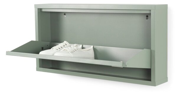 Scarpiera verde polveroso in metallo con ante ribaltabili 75x37,5x12,5 cm Billy – Spinder Design