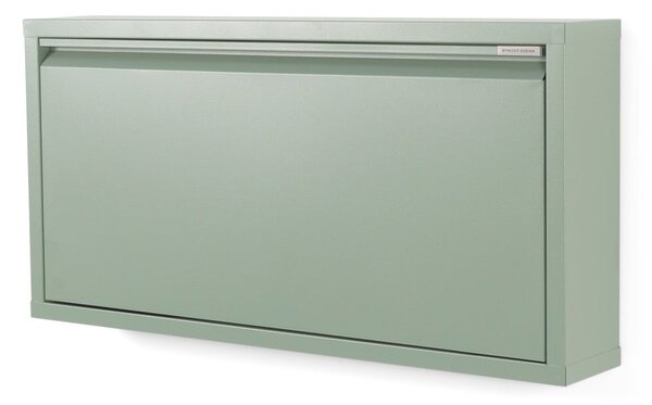 Scarpiera verde polveroso in metallo con ante ribaltabili 75x37,5x12,5 cm Billy – Spinder Design