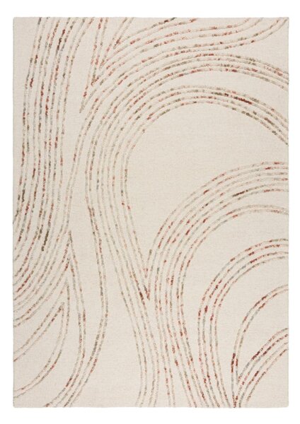 Tappeto arancione/color crema in lana 80x150 cm Abstract Swirl – Flair Rugs