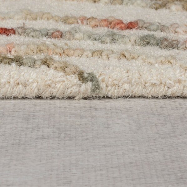 Tappeto arancione/color crema in lana 80x150 cm Abstract Swirl – Flair Rugs