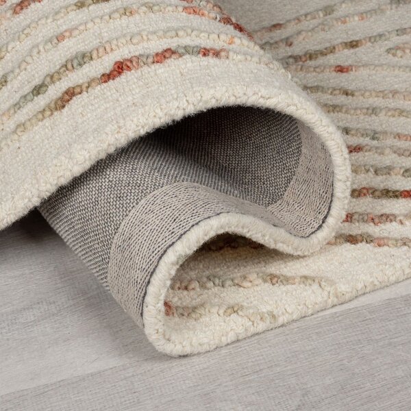 Tappeto arancione/color crema in lana 80x150 cm Abstract Swirl – Flair Rugs