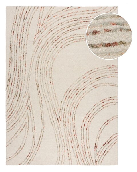 Tappeto arancione/color crema in lana 80x150 cm Abstract Swirl – Flair Rugs