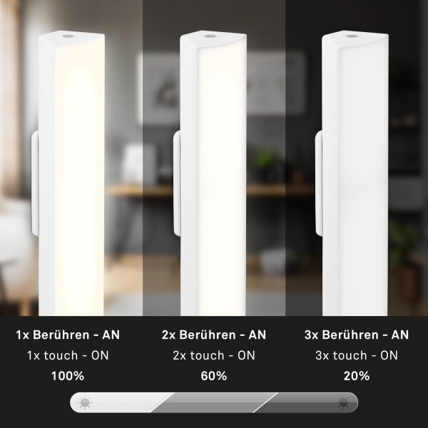 Briloner 7474-016 - Lampada da tavolo LED ricaricabile 7W 3000K bianco