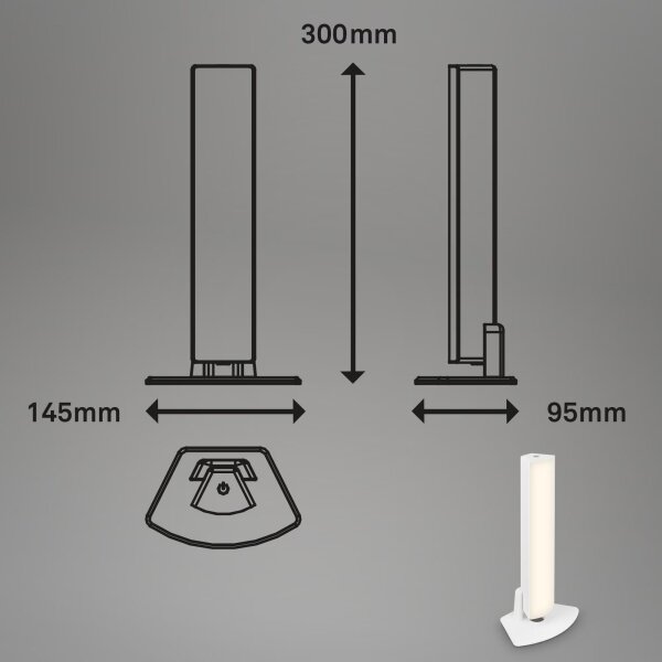 Briloner 7474-016 - Lampada da tavolo LED ricaricabile 7W 3000K bianco