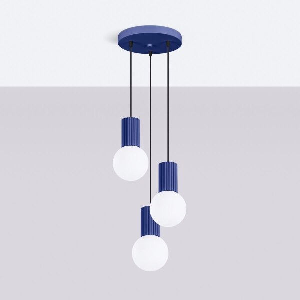 Sollux SL.1740 - Lampadario a sospensione con filo HALO 3xG9/8W/230V diametro 25 cm blu