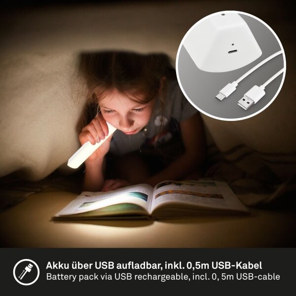 Briloner 7474-016 - Lampada da tavolo LED ricaricabile 7W 3000K bianco
