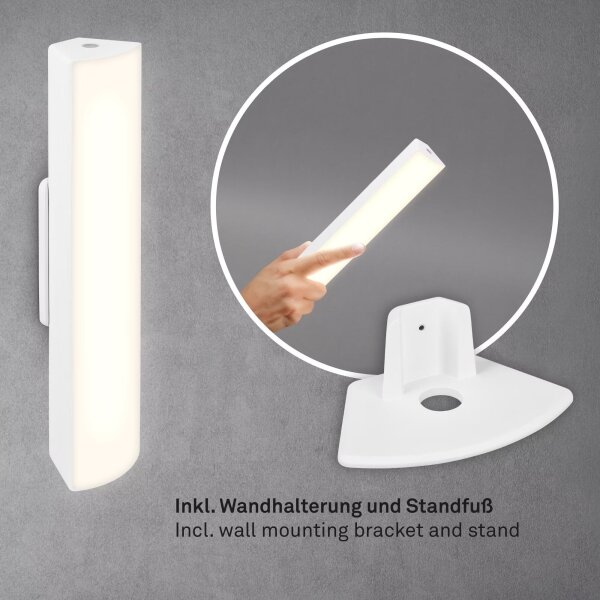 Briloner 7474-016 - Lampada da tavolo LED ricaricabile 7W 3000K bianco