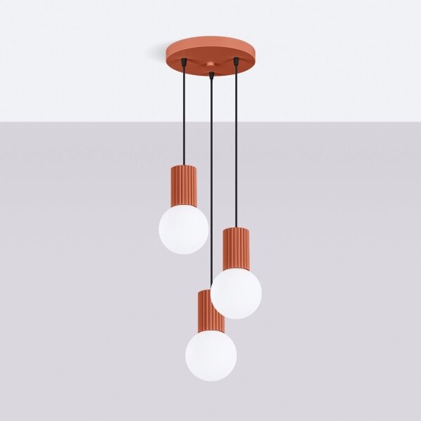 Sollux SL.1730 - Lampadario a sospensione con filo HALO 3xG9/8W/230V diametro 25 cm arancione