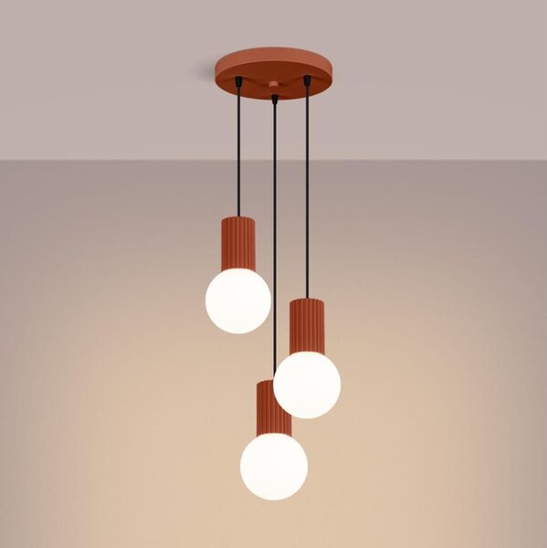 Sollux SL.1730 - Lampadario a sospensione con filo HALO 3xG9/8W/230V diametro 25 cm arancione