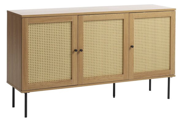 Cassettiera bassa effetto rovere colore naturale 140x80 cm Pensacola - Unique Furniture