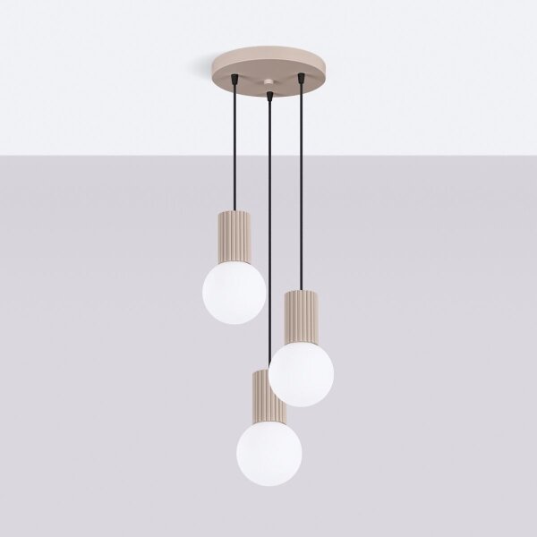 Sollux SL.1745 - Lampadario a sospensione con filo HALO 3xG9/8W/230V diametro 25 cm beige