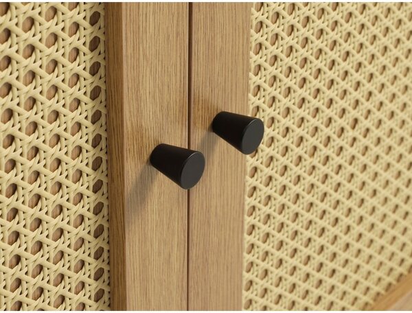 Cassettiera bassa effetto rovere colore naturale 140x80 cm Pensacola - Unique Furniture