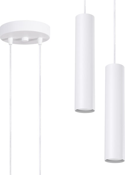 Sollux SL.1868 - Lampadario a sospensione con cavo LAGOS 2xGU10/10W/230V bianco