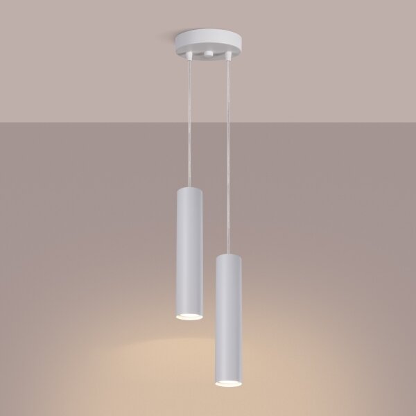 Sollux SL.1868 - Lampadario a sospensione con cavo LAGOS 2xGU10/10W/230V bianco