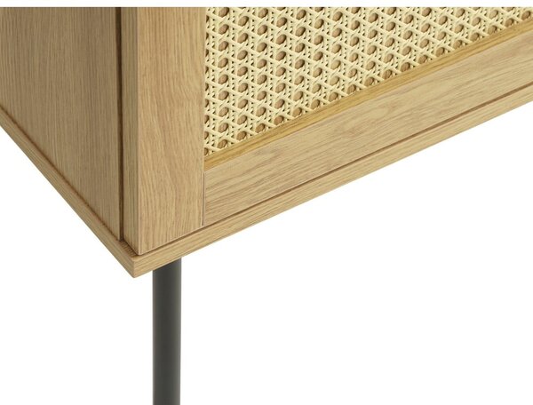 Cassettiera bassa effetto rovere colore naturale 140x80 cm Pensacola - Unique Furniture