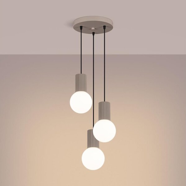 Sollux SL.1745 - Lampadario a sospensione con filo HALO 3xG9/8W/230V diametro 25 cm beige