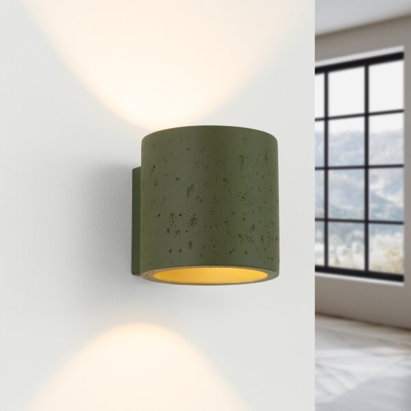 Sollux SL.1839 - Faretto da parete ORBIS 1xG9/8W/230V cemento/verde