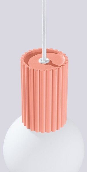 Sollux SL.1754 - Lampadario a sospensione con filo HALO 1xG9/8W/230V diametro 12 cm rosa
