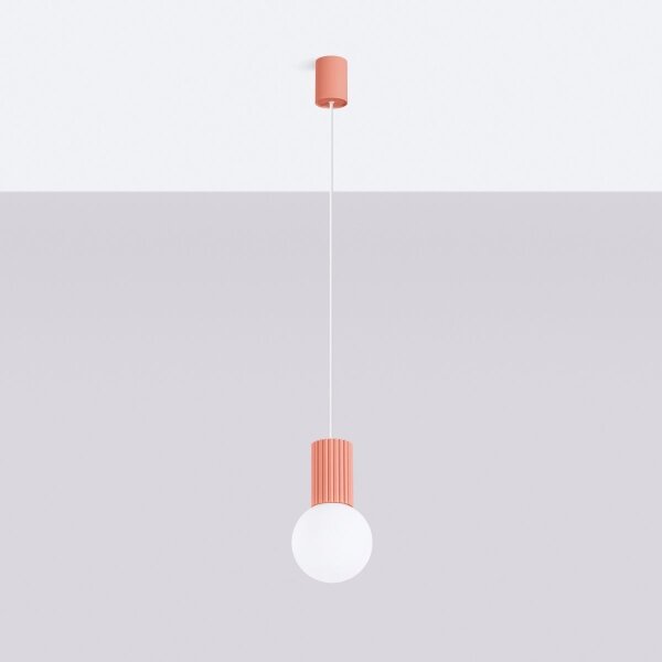 Sollux SL.1754 - Lampadario a sospensione con filo HALO 1xG9/8W/230V diametro 12 cm rosa