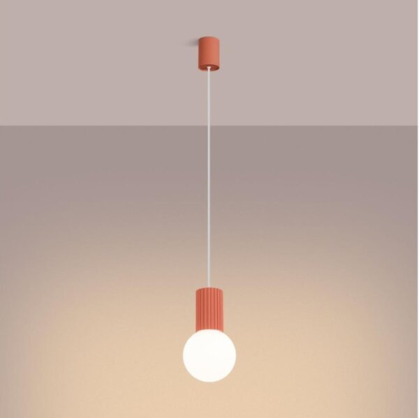 Sollux SL.1754 - Lampadario a sospensione con filo HALO 1xG9/8W/230V diametro 12 cm rosa