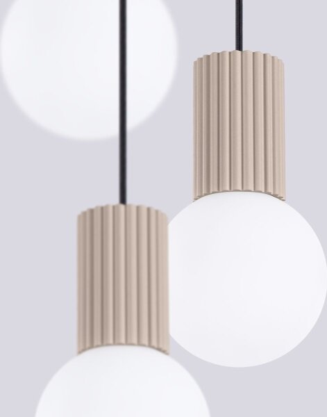 Sollux SL.1745 - Lampadario a sospensione con filo HALO 3xG9/8W/230V diametro 25 cm beige