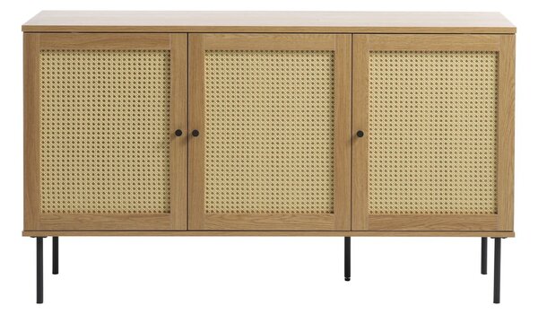 Cassettiera bassa effetto rovere colore naturale 140x80 cm Pensacola - Unique Furniture