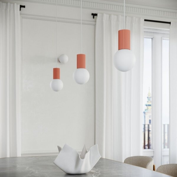 Sollux SL.1754 - Lampadario a sospensione con filo HALO 1xG9/8W/230V diametro 12 cm rosa