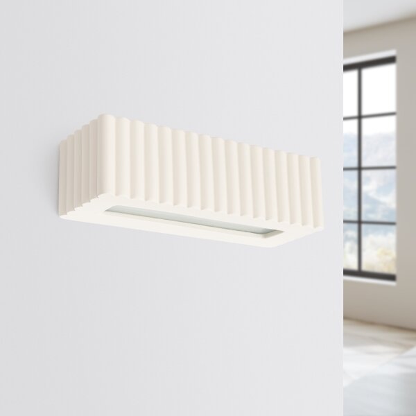 Sollux SL.1886 - Lampada da parete RIGATA 1xE27/15W/230V ceramica/crema