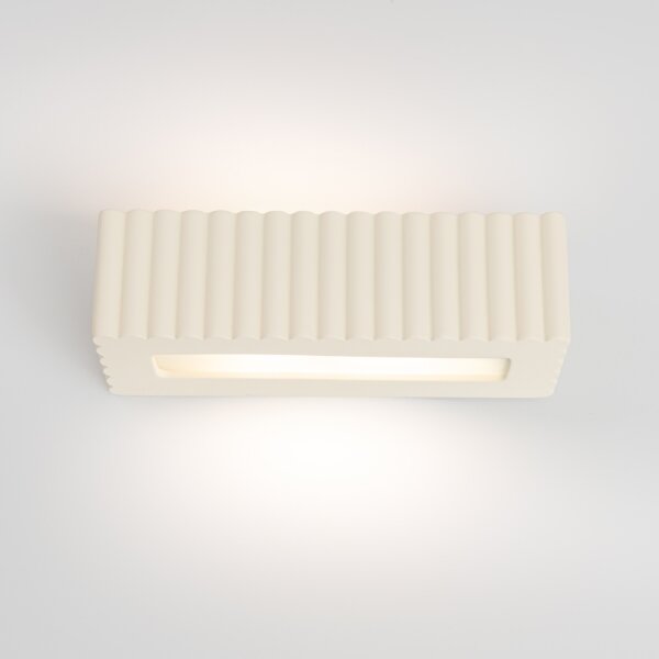 Sollux SL.1886 - Lampada da parete RIGATA 1xE27/15W/230V ceramica/crema