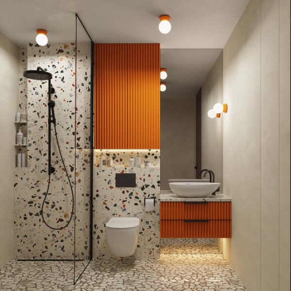 Sollux SL.1893 - Applique da parete per bagno ZORI 1xG9/8W/230V IP44 arancione