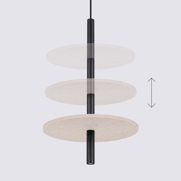 Sollux SL.1879 - Lampadario a cavo FELTRO 1xG9/8W/230V nero/crema