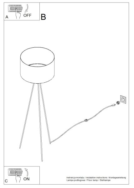 Sollux SL.1856 - Lampada da terra NEVIA 1xE27/15W/230V rossa