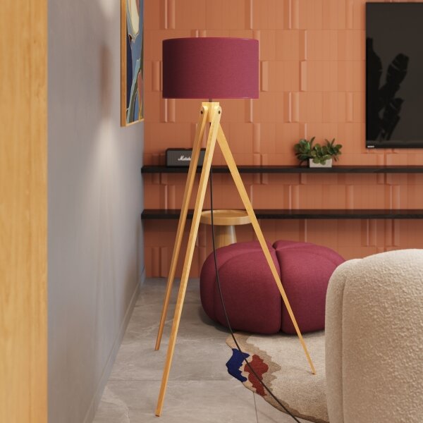 Sollux SL.1907 - Lampada da terra NATT 1xE27/15W/230V rossa