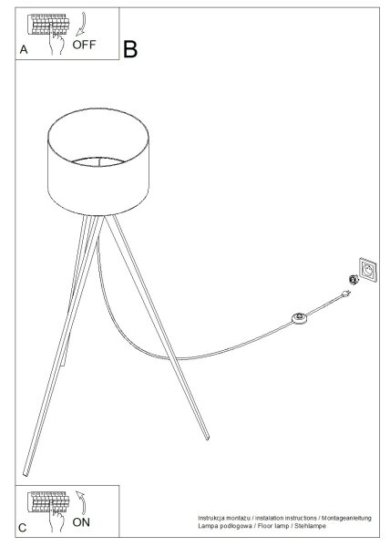 Sollux SL.1906 - Lampada da terra NATT 1xE27/15W/230V blu