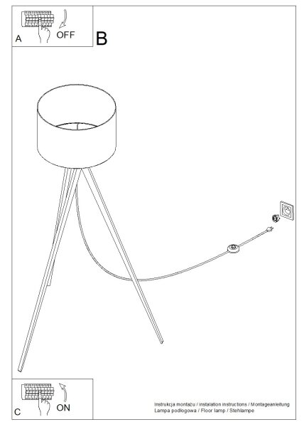 Sollux SL.1905 - Lampada da terra NATT 1xE27/15W/230V tortora