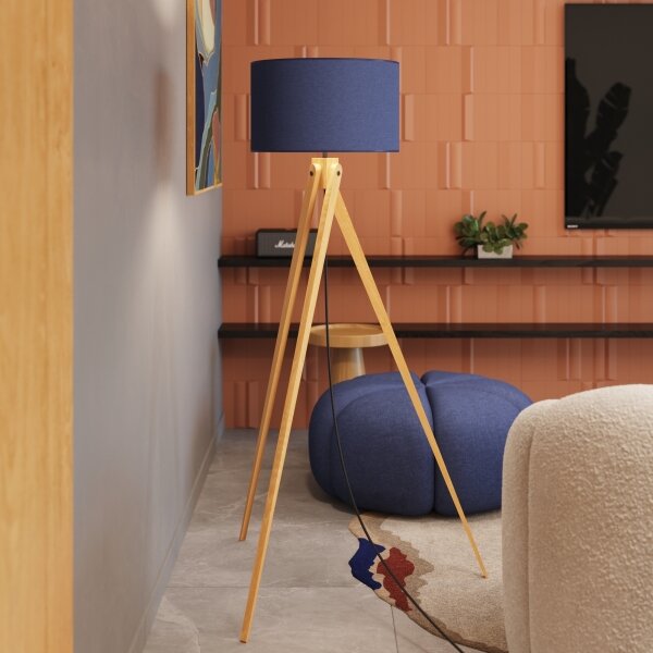 Sollux SL.1906 - Lampada da terra NATT 1xE27/15W/230V blu