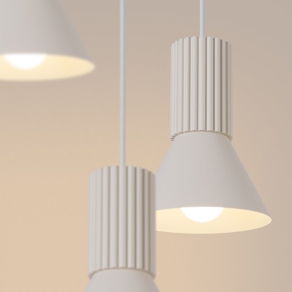 Sollux SL.1871 - Lampadario a sospensione con cavo ESTRIA 3xE14/10W/230V diam. 30 cm colore crema