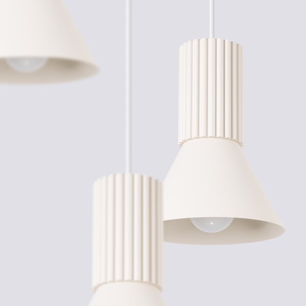 Sollux SL.1871 - Lampadario a sospensione con cavo ESTRIA 3xE14/10W/230V diam. 30 cm colore crema