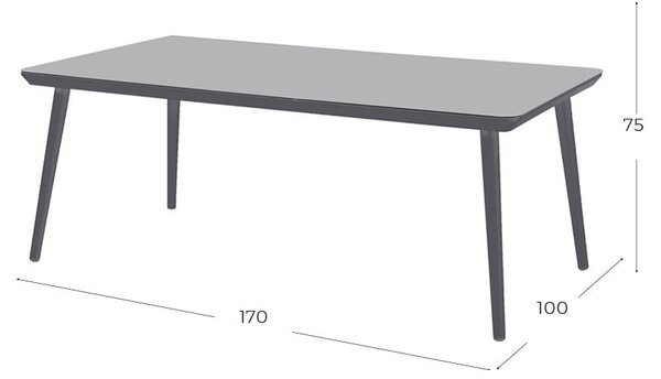 Tavolo da pranzo grigio da giardino 170x100 cm Sophie - Hartman