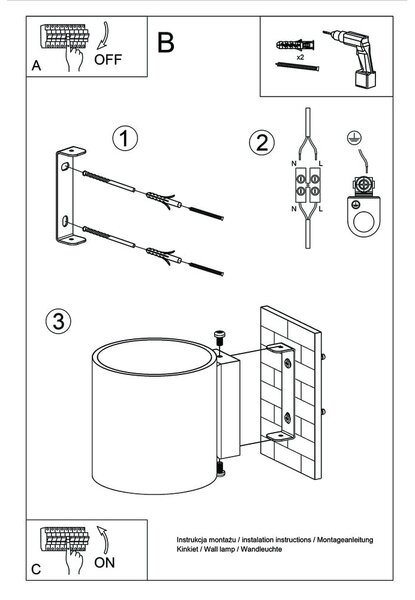 Lampada da parete in legno Roda - Sollux